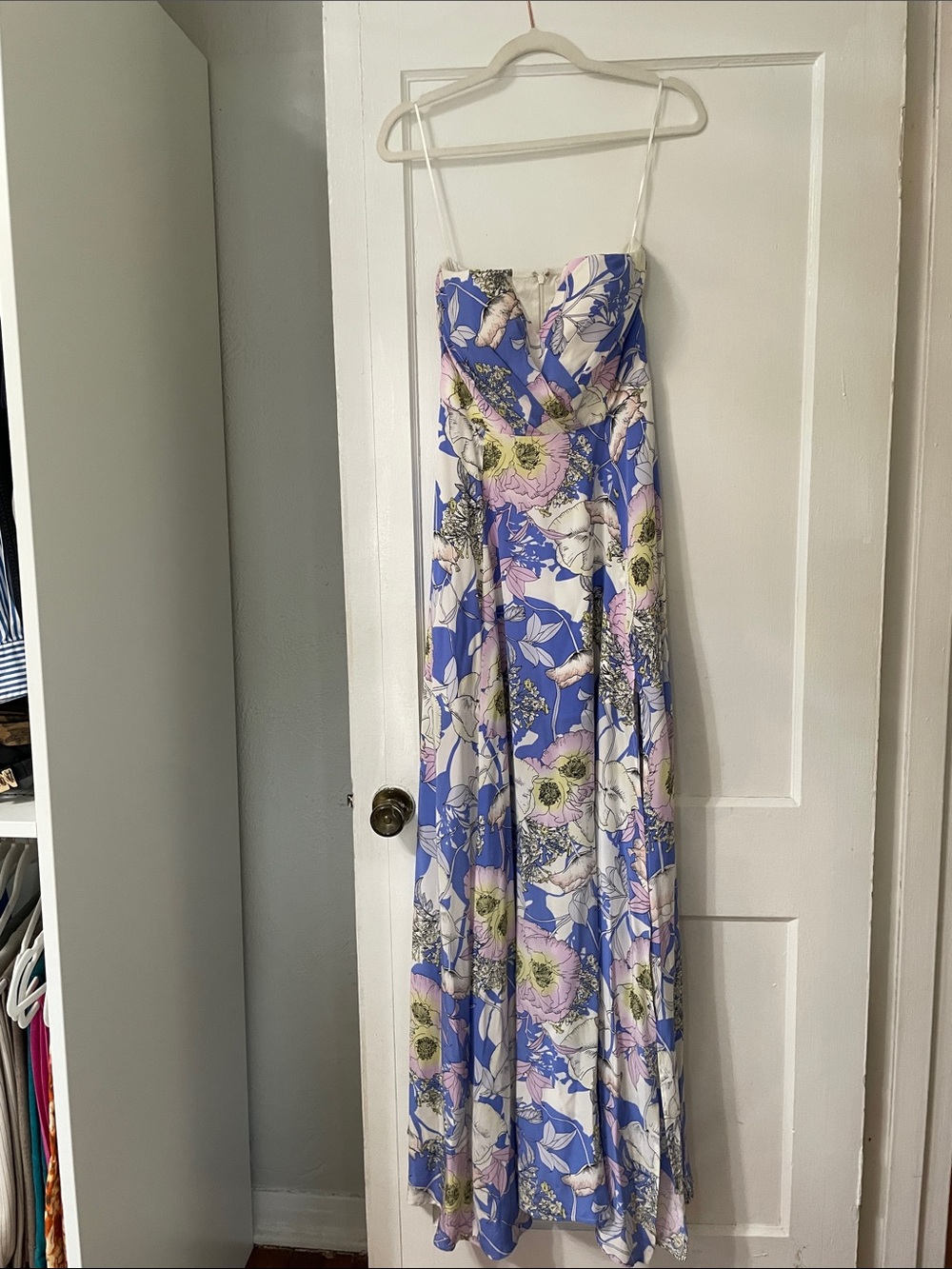 Yumi Kim Blue and Pink Floral Wrap Dress